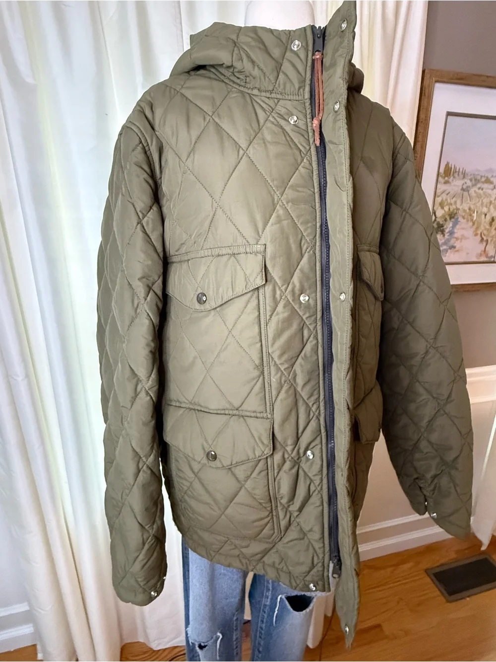 J. Crew quilted hooded